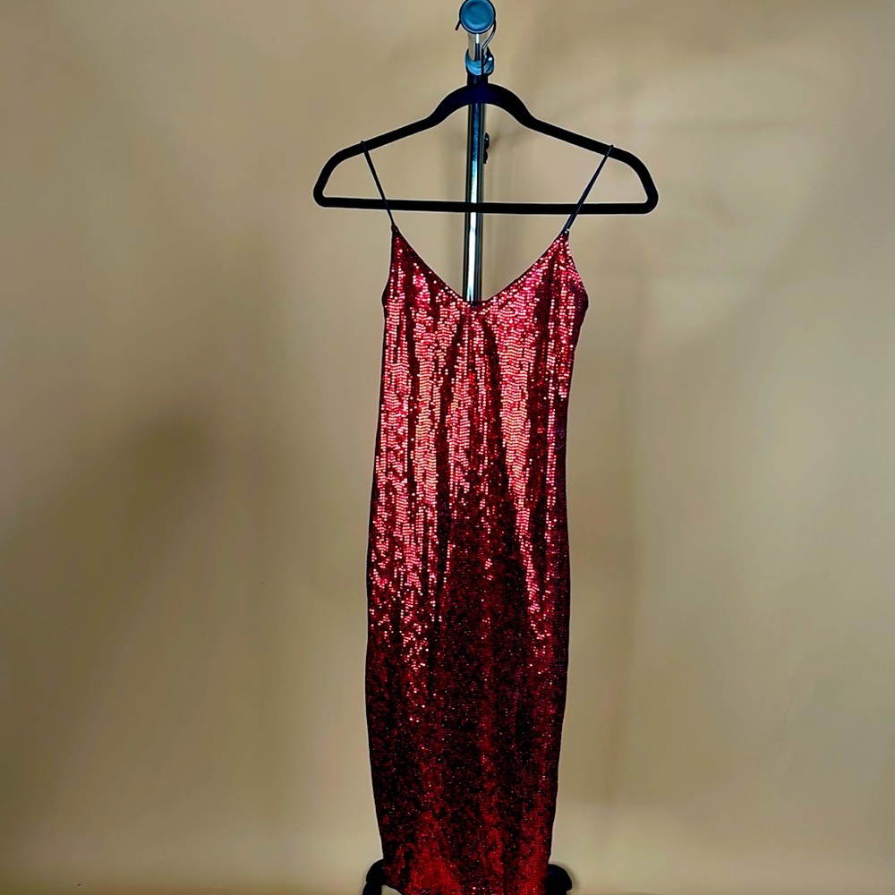 Red sequence dress size small